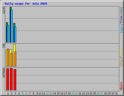 Daily usage for July 2025