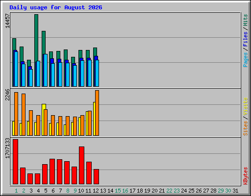 Daily usage for August 2026